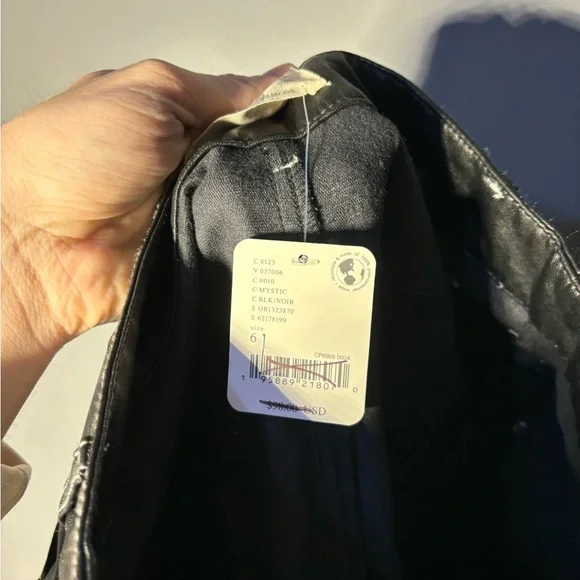 Free People The It Factor Vegan Faux Leather Wide Leg Pant Size 6 - Picture 5 of 6